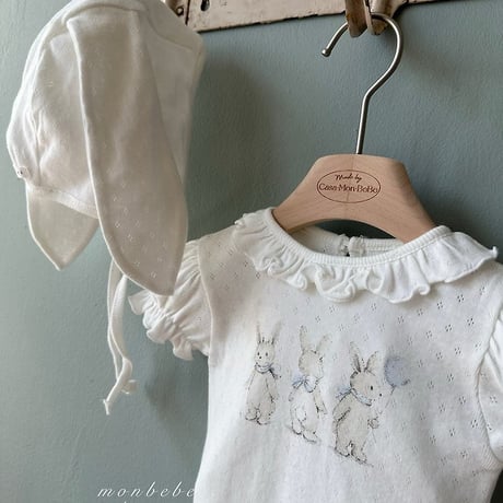 [予約] Rabbit Eyelet Suit (Bunny Bonnet Set) / Monbebe