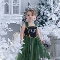 [予約]anna Green Glitter Dress(short sleeves) + tiara & stick set