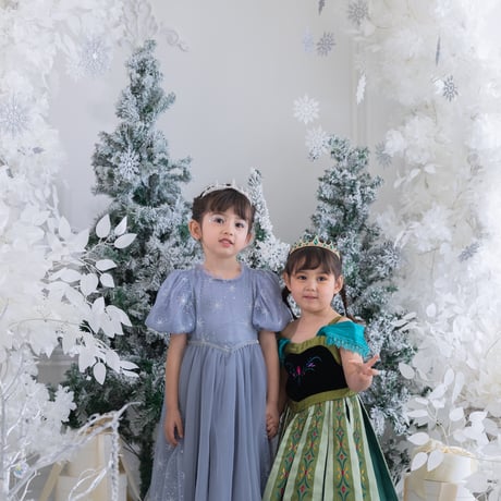 [予約] Princess nordic frill green dress