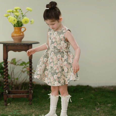[予約] Antique Rose Jacquard Dress