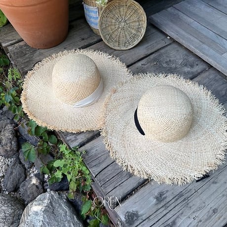 [予約] Serene Raffia sun hat / OREN by Hibyebebe