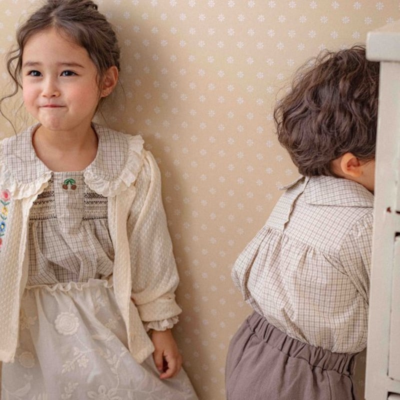 予約] Cherry Smocked Dress (Kids)/ OREN by Hibye