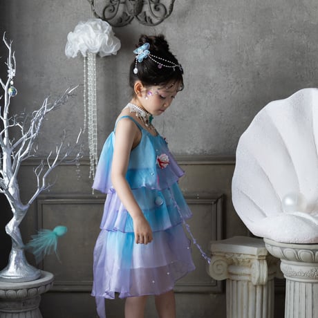 [予約] Aqua Shell Fairy Dress + Twinkle Shell Mermaid Hairpin SET