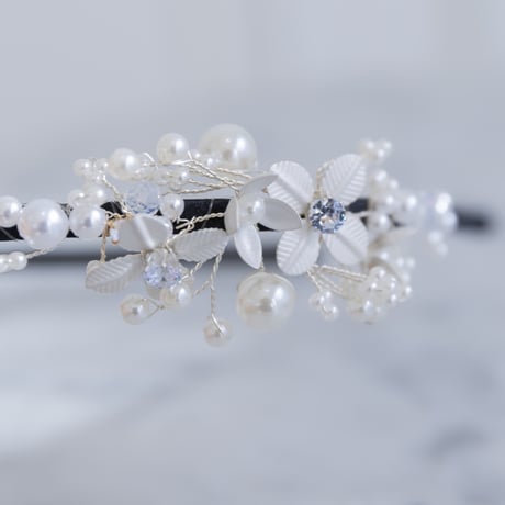 [予約]  flower pearl shushu hair band