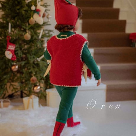 [即納] Tree Boa Melo Vest bebe / OREN by Hibyebebe (red L_のみ)