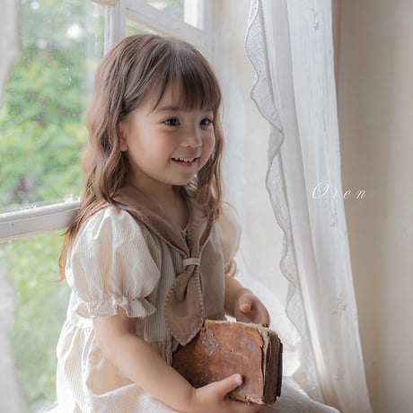 [予約] Pure Tie ST Dress (Kids) / OREN by Hibyebebe
