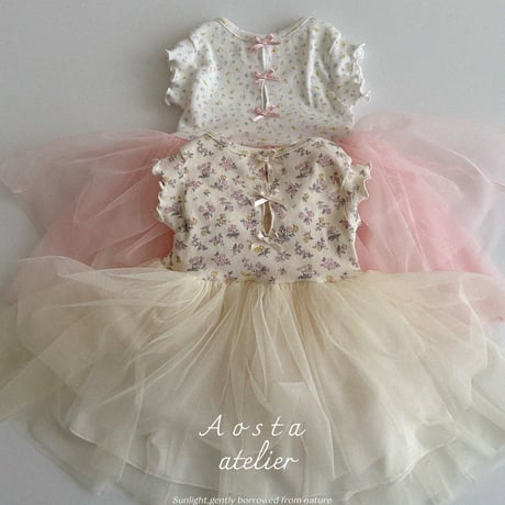 [即納] Lala dress / Aosta(big flower ivory S,M,Lのみ)