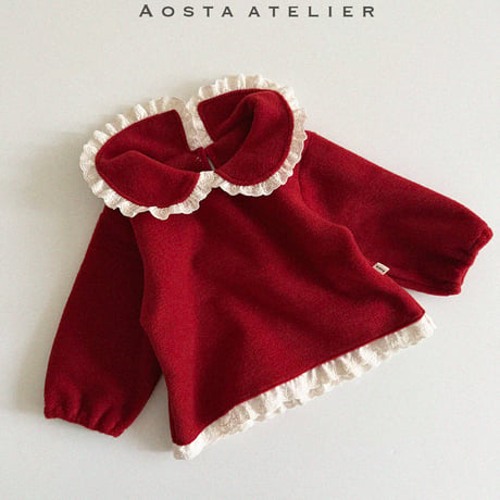 [即納] winter frill blouse  / Aosta  (ivory M_ size のみ)