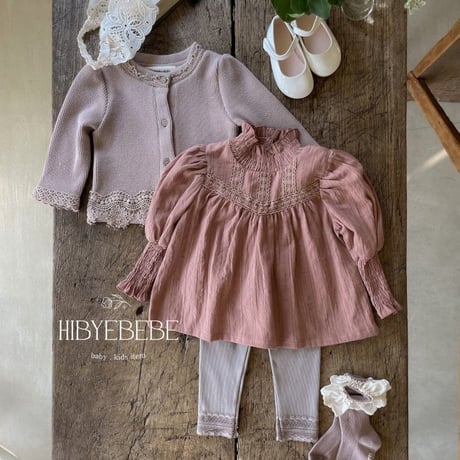 [即納] Vella smoke blouse/ Hibyebebe （pink M _ size のみ）