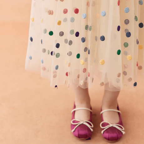 [予約] Rainbow Dot Tulle Dress