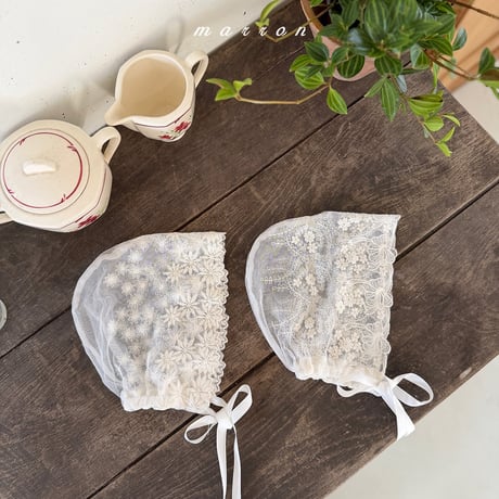 [予約]  lace bonnet /marron
