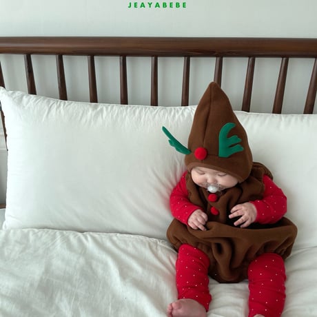 [即納]  Christmas suit + hat set (Rudolph) /Jea ya bebe