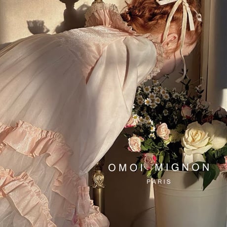 [予約] Romantic Vintage Lace Tulle Dress / omoi mignon