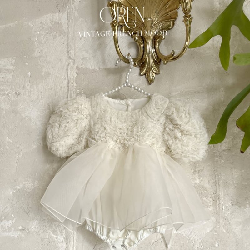 フォーマル・ドレス・スーツ OREN Blooming Rose Pearl One Piece 予約] Blooming rose pearl suit / OREN by Hibyebe