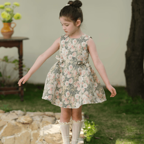 [予約] Antique Rose Jacquard Dress