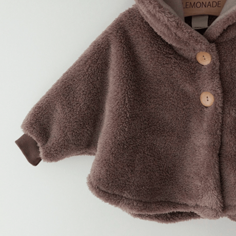 [即納] Bear fleece cloak cardigan(one size)/Lemonade