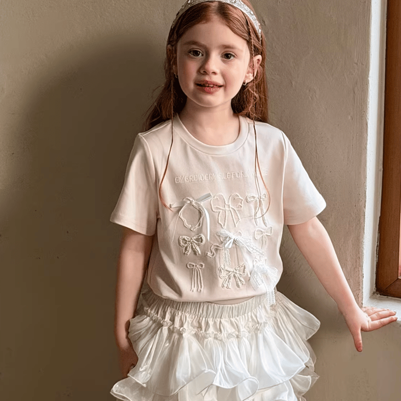 予約] Ballet Ribbon T-shirt/ little time | Mimiel
