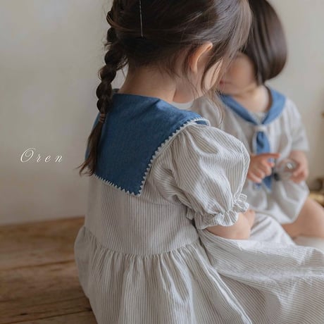 [予約] Pure Tie ST Dress (Kids) / OREN by Hibyebebe