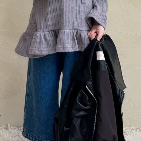 [即納] Cozy frill hoodie / aiai (gray 90、navy 120_のみ)
