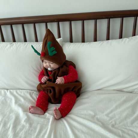 [即納]  Christmas suit + hat set (Rudolph) /Jea ya bebe
