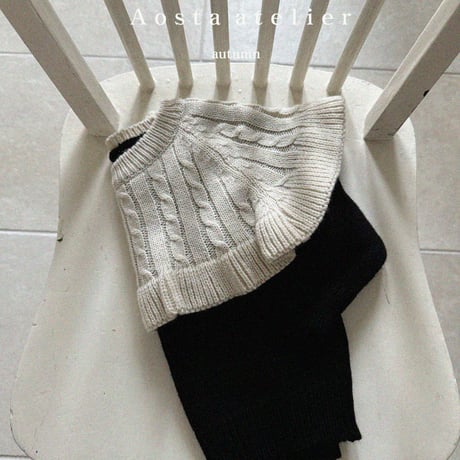 [即納] knit cape-T/Aosta (black M_のみ)