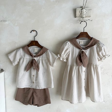 [予約] Pure Tie ST Dress (Kids) / OREN by Hibyebebe