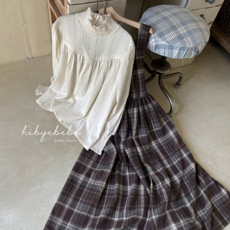 [即納] Vella smoke blouse/ Hibyebebe （pink M _ size のみ）