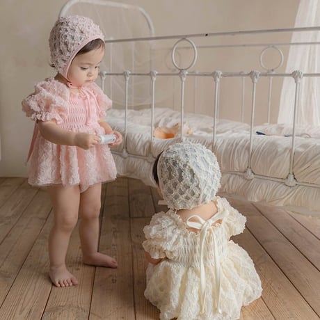 [予約] Juliet Bloom Swimsuit (bebe) (Hat Set)/ OREN by Hibyebebe