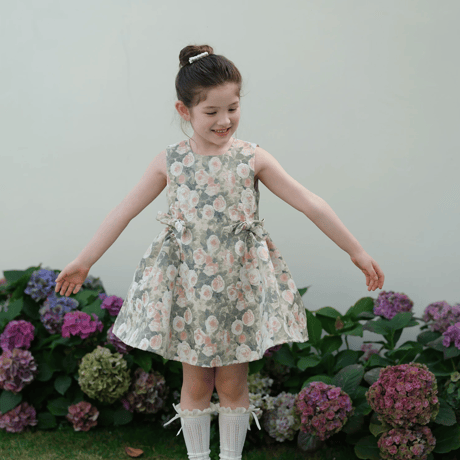[予約] Antique Rose Jacquard Dress