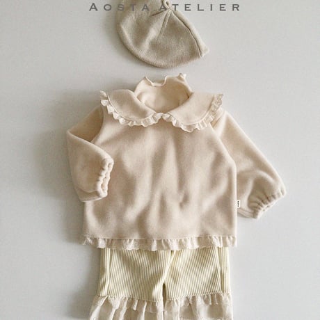 [即納] winter frill blouse  / Aosta  (ivory M_ size のみ)