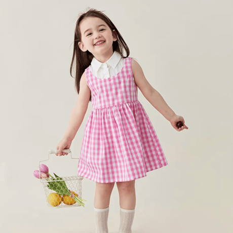 [予約] Picnic Pink Gingham Dress