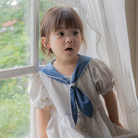 [予約] Pure Tie ST Dress (Kids) / OREN by Hibyebebe