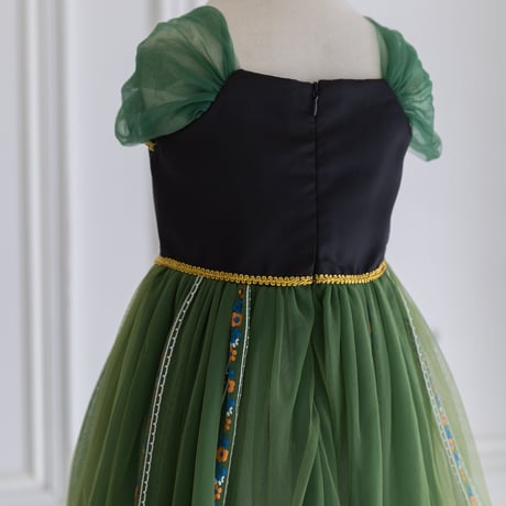 [予約]anna Green Glitter Dress(short sleeves) + tiara & stick set