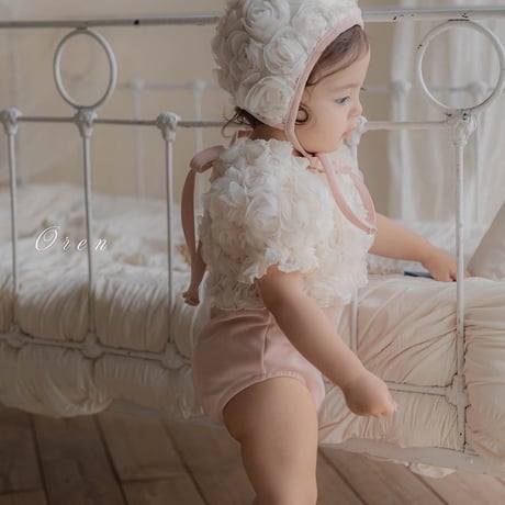 [予約] bebe) Amelia Rose Swimsuit (Hat Set)/ OREN by Hibyebebe