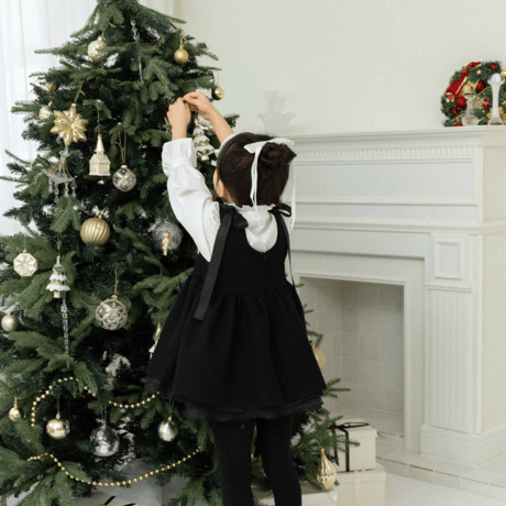 [即納]  Joli ribbon dress _ Black/moitoinous  ( 100_size のみ）
