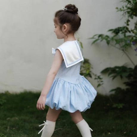 [予約] aqua marine school-look dress