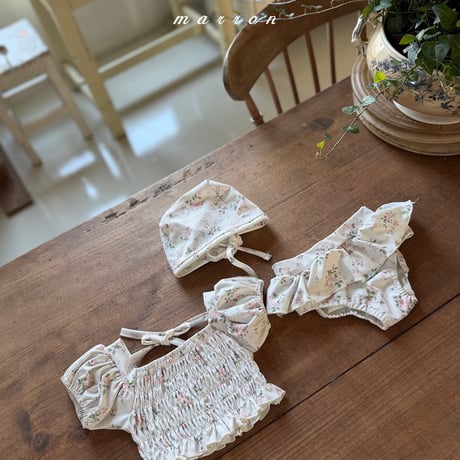 [予約] Flower Swimsuit  / marron