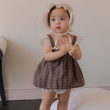 [予約 Rosette lace bonnet  /M.kids
