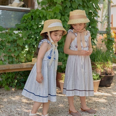 [予約] Suet Ribbon Straw Hat/ OREN by Hibyebebe