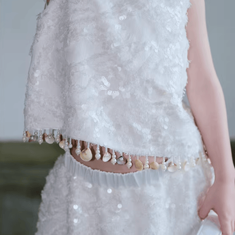 [即納]  Pearl Trim Shimmer Two-Piece/ little time  (110 _ size のみ   )
