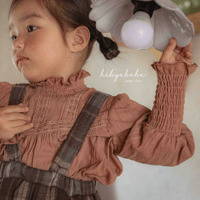 [即納] Vella smoke blouse/ Hibyebebe （pink M _ size のみ）