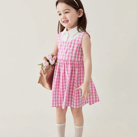 [予約] Picnic Pink Gingham Dress