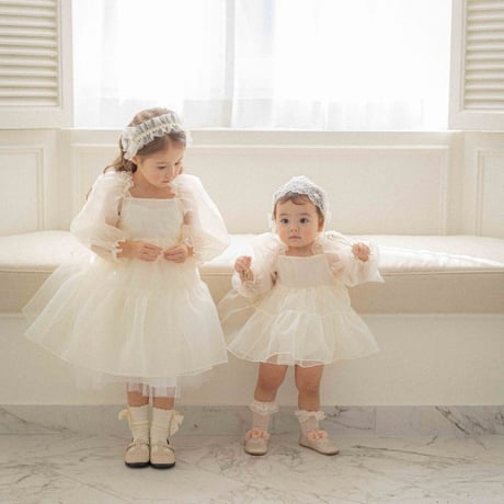 [即納] Serine Organza Suit (Cream) / OREN by Hibyebebe
