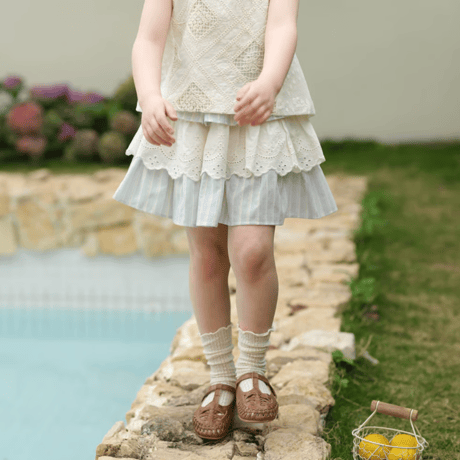 [予約] Ciel Lace Stripe (skirt)