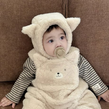 [即納] Bear Mong Overall Hat Set Color / aiai My daughter(Ivory Mのみ)