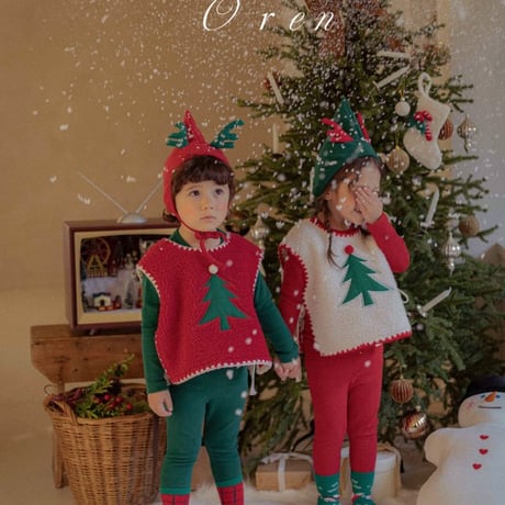 [即納] Tree Boa Melo Vest bebe / OREN by Hibyebebe (red L_のみ)