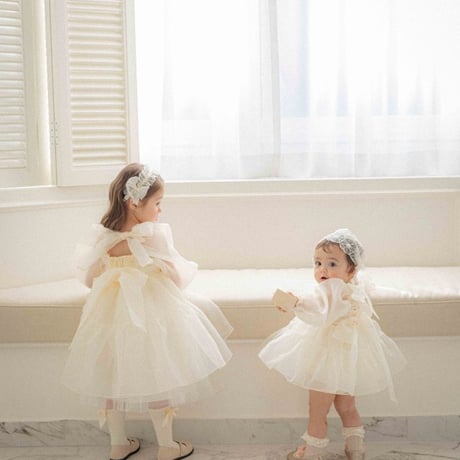 [即納] Serine Organza Suit (Cream) / OREN by Hibyebebe