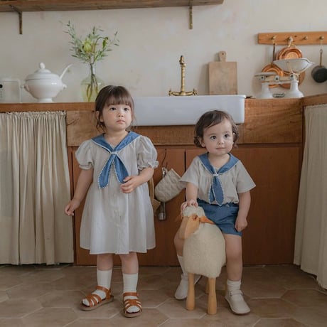 [予約] Pure Tie ST Dress (Kids) / OREN by Hibyebebe