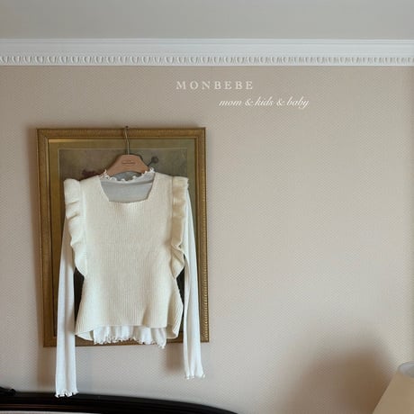 [即納] Knit Frill Best MOM/ monbebe