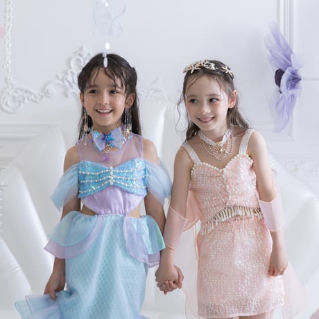 [予約] Shell Top Mermaid Dress + Aqua Shell Choker SET